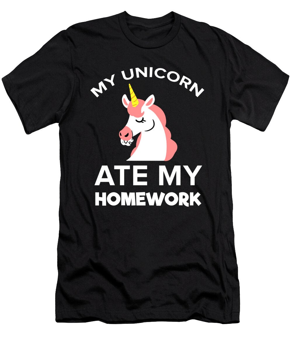 My Unicorn Ate My Homework Back to School Funny Teequeen2603 T-Shirt