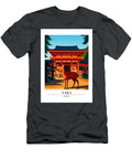 Nara Japan Deer Temple Poster Minimalist Travel Illustration Japanese Shrine Scenic Wall Art Will Ziman T-Shirt