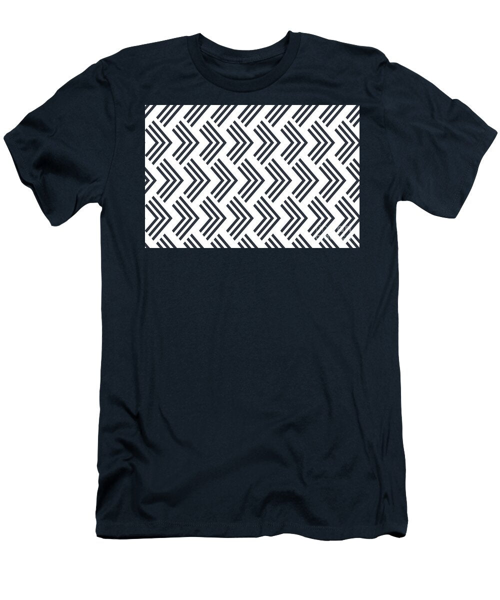 Navy Blue and White Chevron Rhombus Pattern Petite Pattern Minimal Graphic Designs T-Shirt