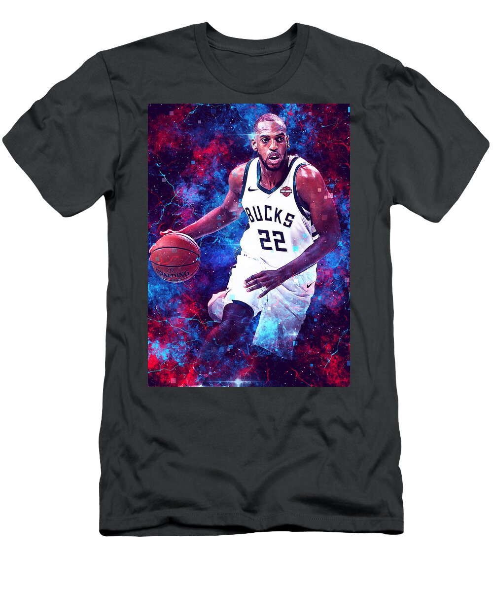 Nebula Art Khris Middleton Khris Middleton Khrismiddleton Jameskhristianmiddleton Milwaukee Bucks De Wrenn Huber T-Shirt
