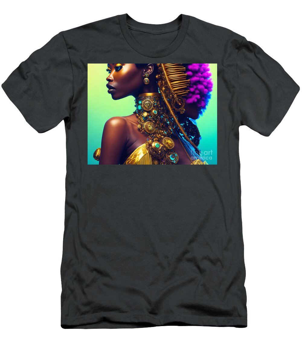 Neo Afro Cyberpunk Dreamscape Caleb Ongoro T-Shirt