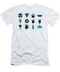 Neon Blue Fast Food Icons Joanna Redesiuk T-Shirt