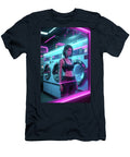 Neon Cyberpunk Laundromat Woman Matthias Hauser T-Shirt