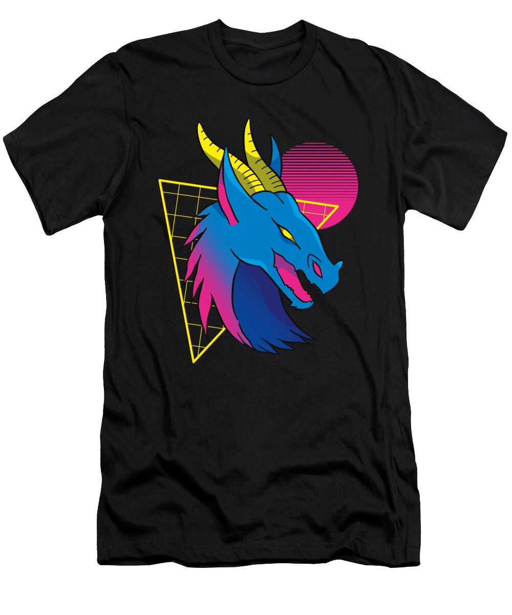 Neon Dragon Vaporwave Japanese Dragon Licensed Art T-Shirt