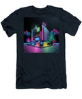 Neon Grid City Retro Futuristic Urban Landscape Harold Bowers T-Shirt