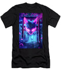 Neon Kitsune Above Torii Gate Matthias Hauser T-Shirt