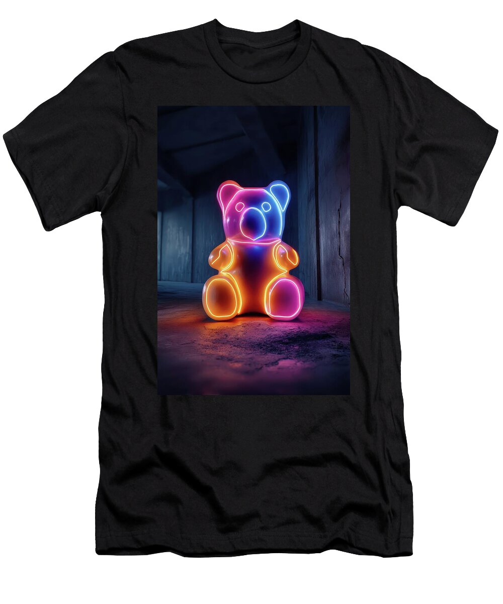 Neon Teddy Bear Glow in Dark Room Matthias Hauser T-Shirt