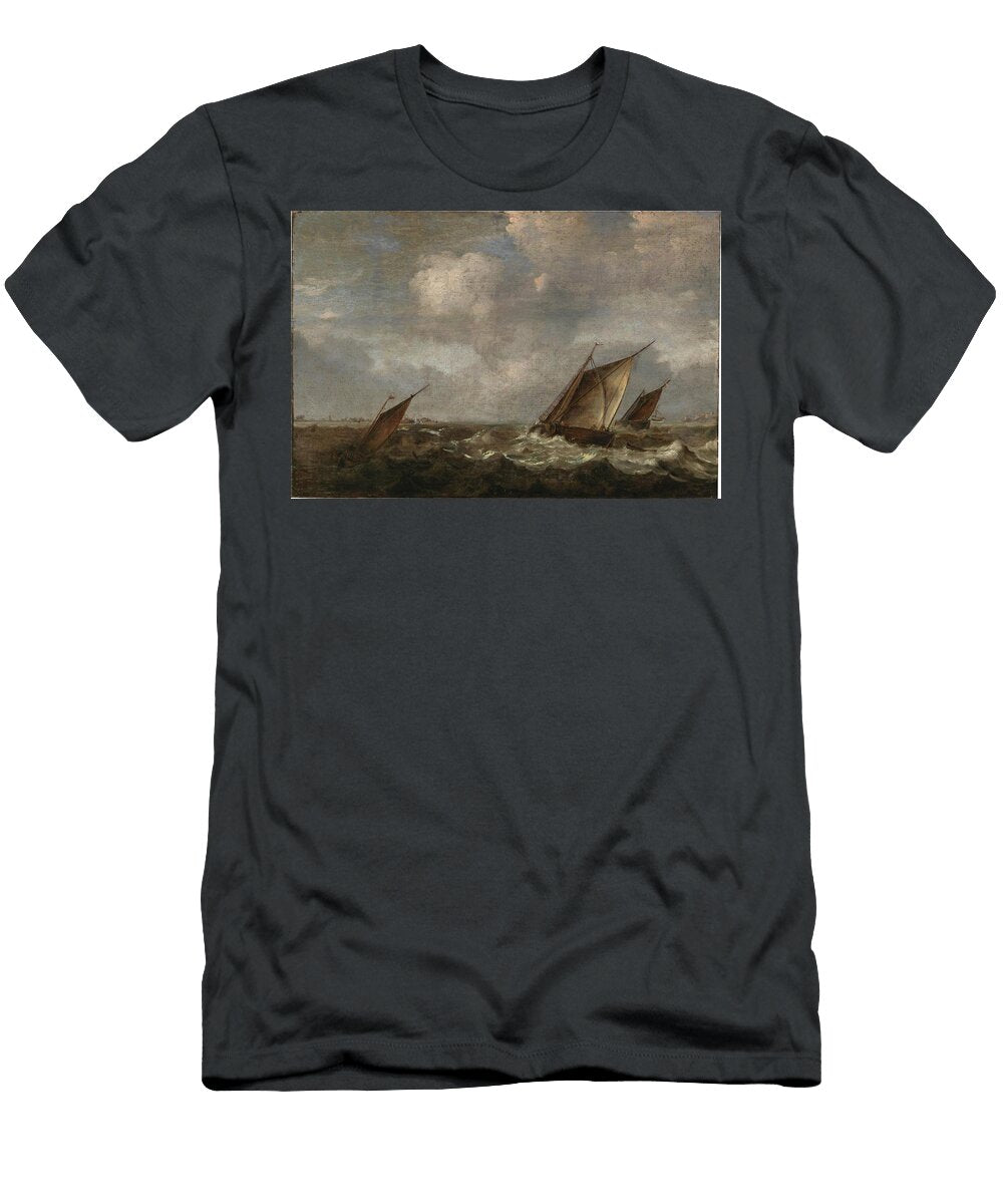 Netherlandish School Second Half of the 17th Century a Seascape Celestial Images T-Shirt
