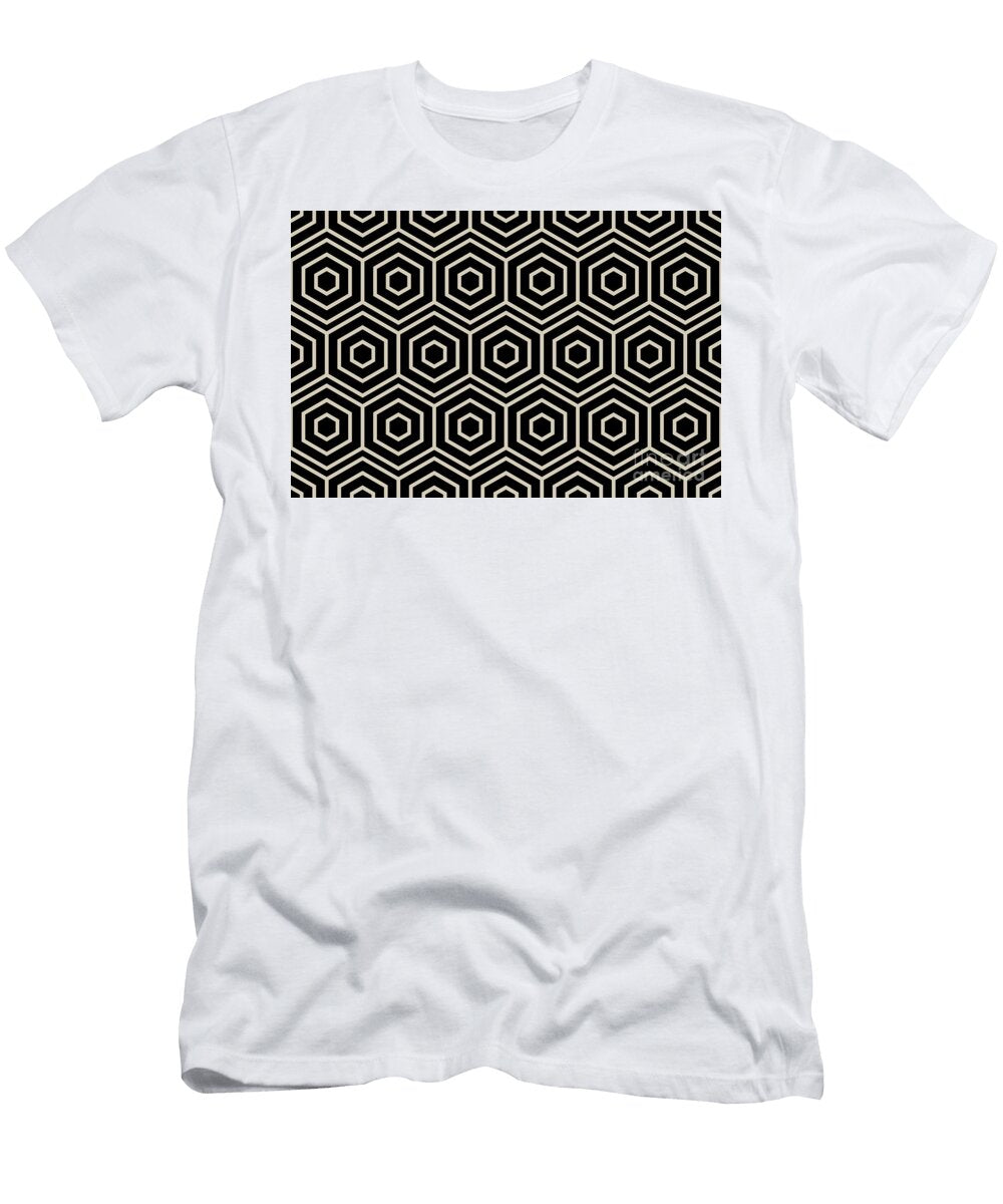 Neutral Beige and Black Line Shape Pattern Petite Pattern Minimal Graphic Designs T-Shirt