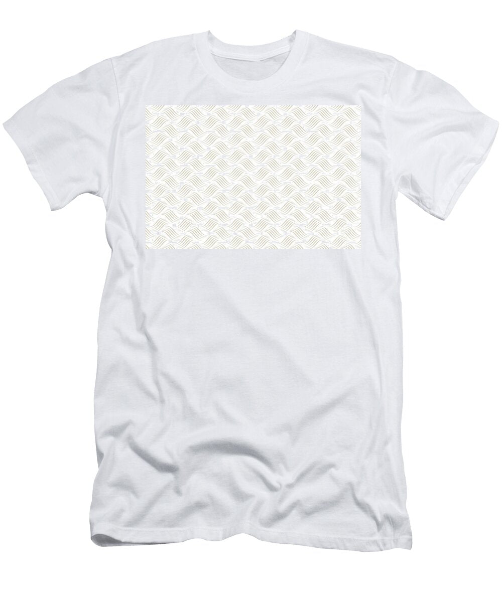 Neutral Beige and White Wavy Line Pattern Petite Pattern Minimal Graphic Designs T-Shirt