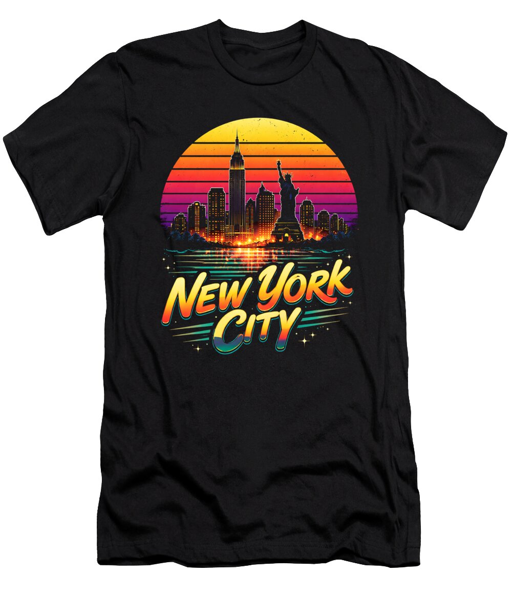 New York City Skyline Sunset John Lutheran T-Shirt