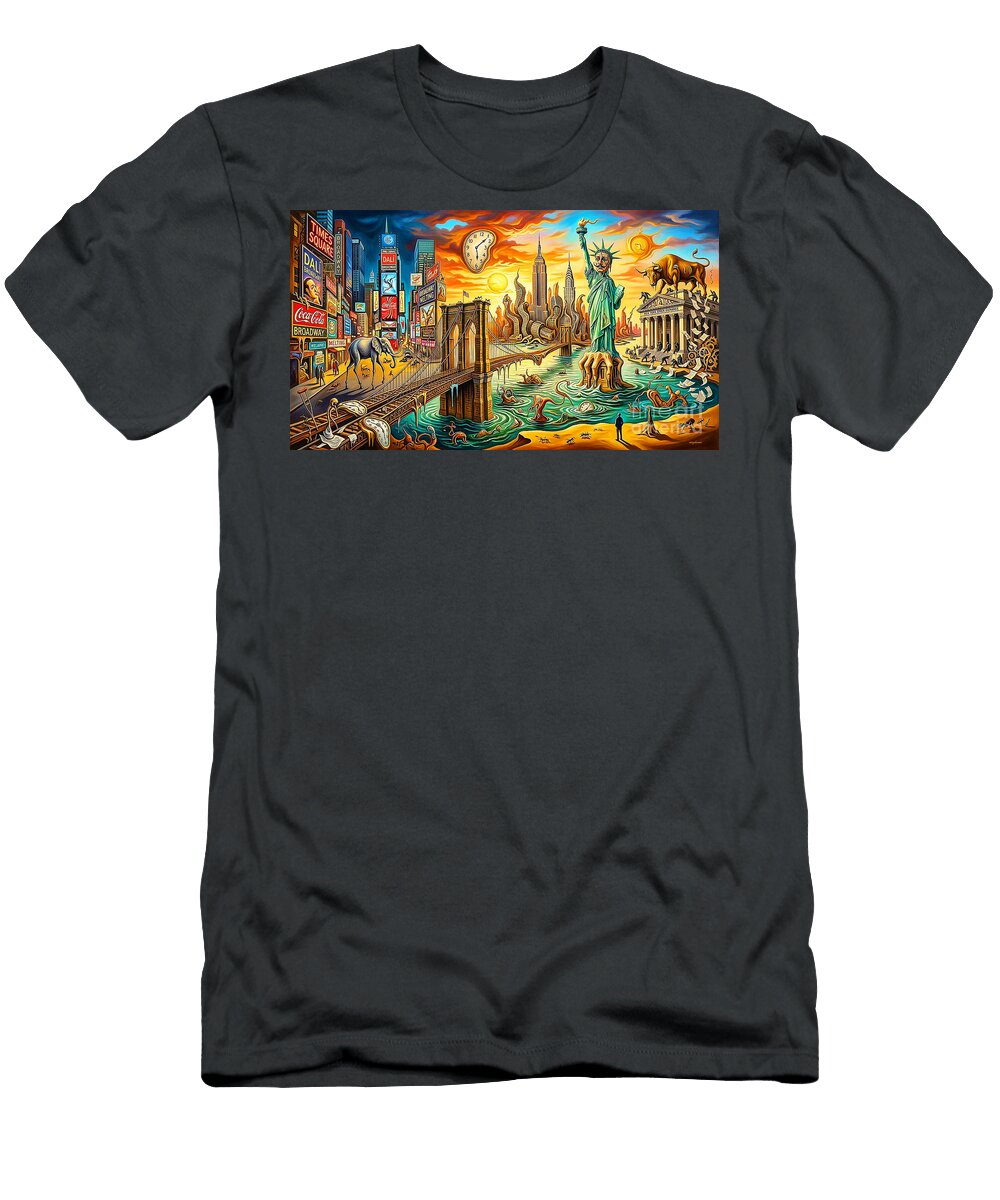 New York the Big Apple in a Salvador Dali World 20260508l Wingsdomain Art and Photography T-Shirt