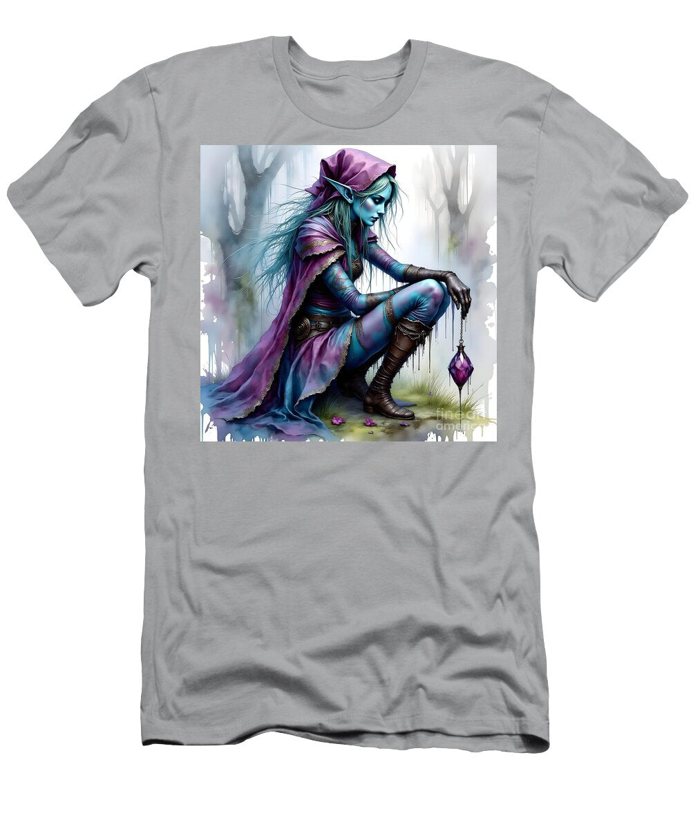 Night Elf Finding Purified Amethyst Shelley Loewnau Jones T-Shirt