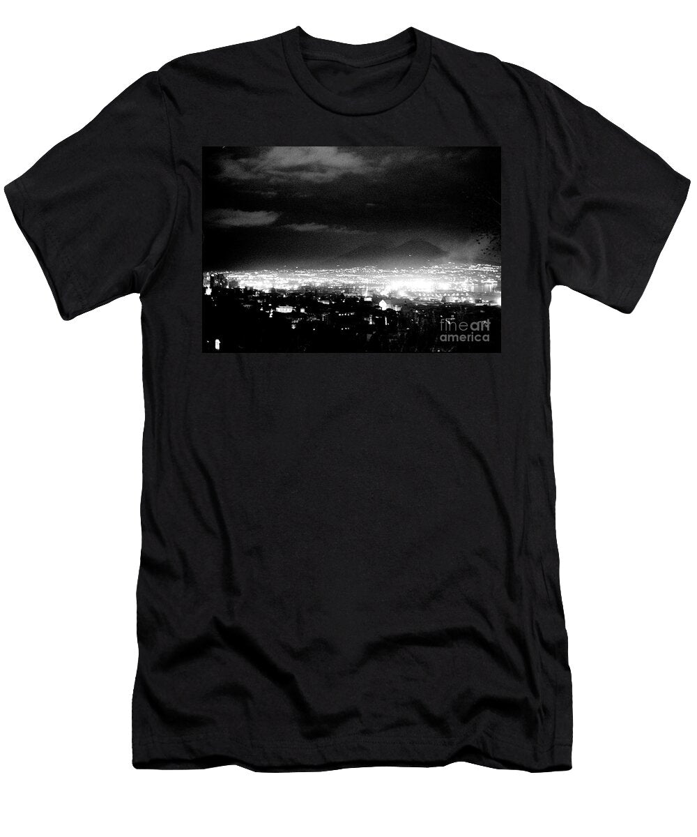 Night Panorama of the City of Naples From the Vomero Hill You Can See Vesuvius in the Distance 2003 T-Shirt