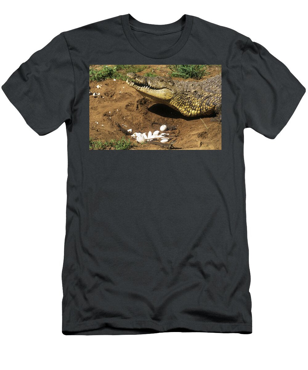 Nile Crocodile At Nest M Watson T-Shirt