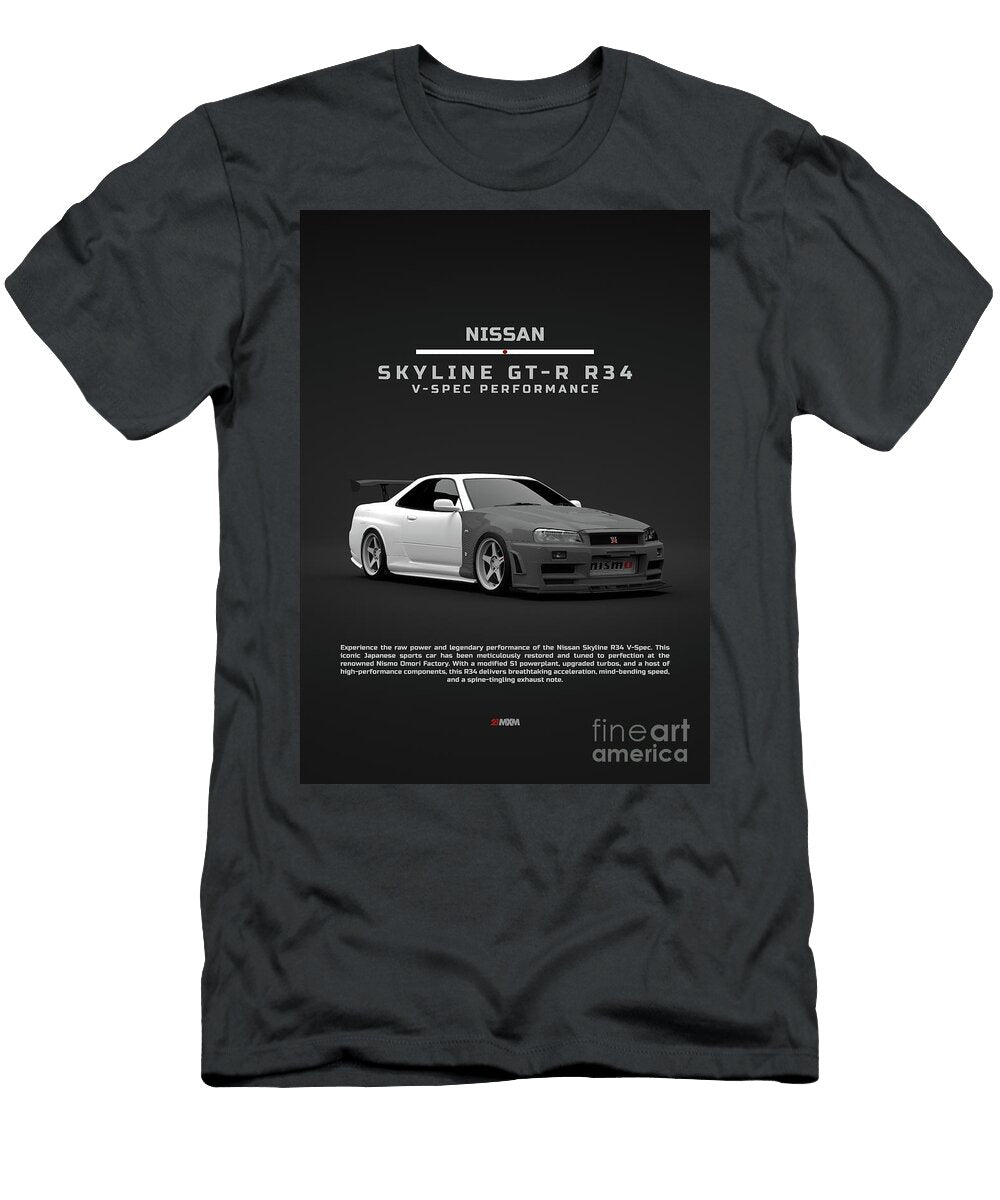 Nissan Skyline R34 V Spec Performance Front Mihai Maxim T-Shirt