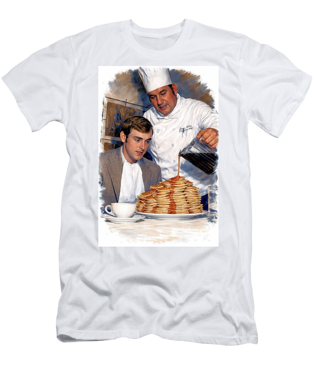 Nolan Ryan Faces a Breakfast of 302 Silver Dollar Pancakes 1972 Robert Williams T-Shirt