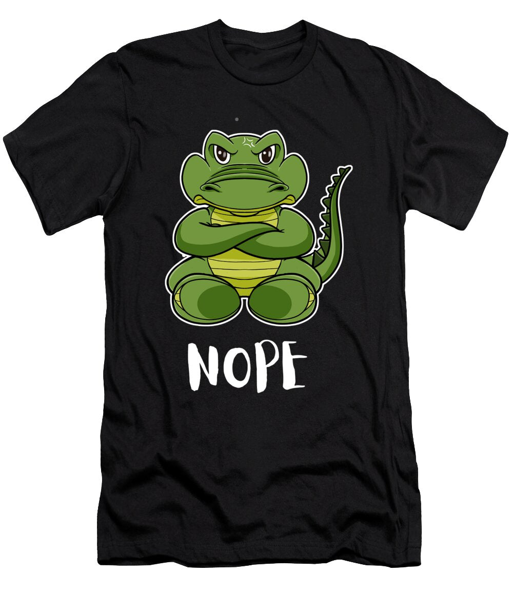 Nope Alligator Funny Lazy Crocodile Maximus Designs T-Shirt