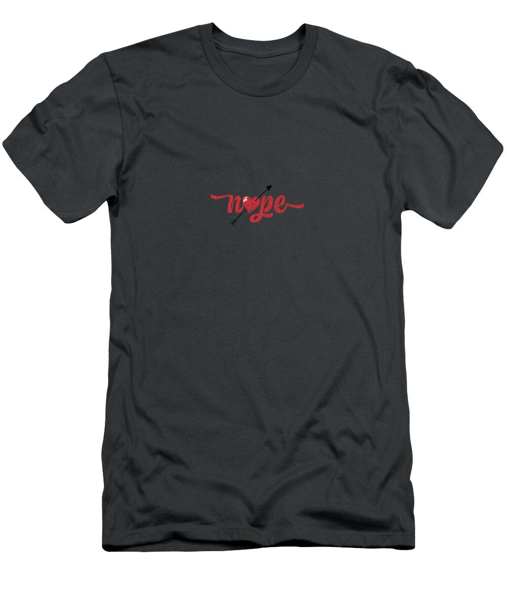 Nope Heart Patch Anti Valentines Sarcastic Funny Single Day Oghenetejiri5c T-Shirt