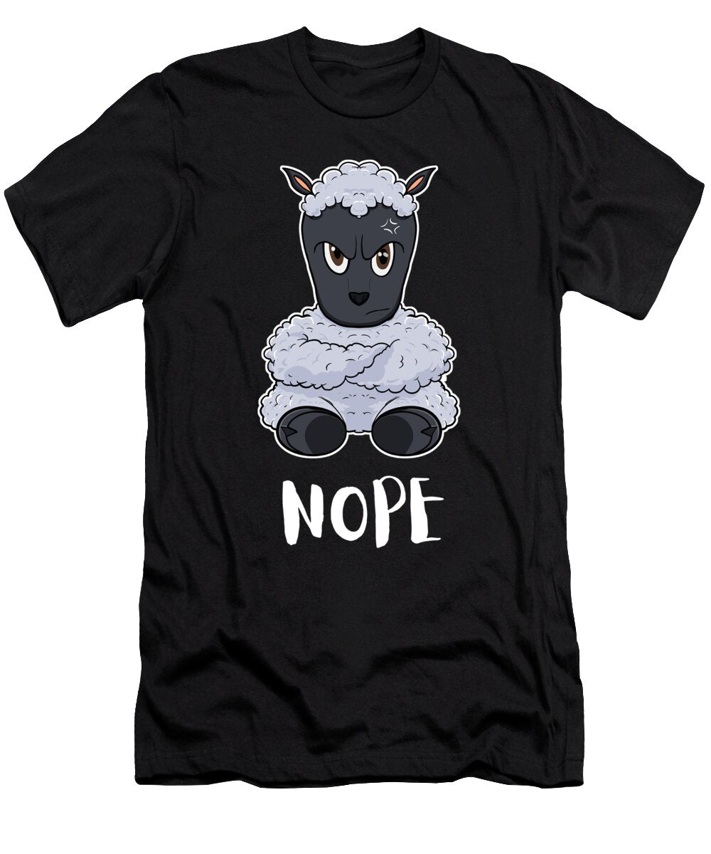 Nope Lamb I Funny Lazy Sheep Maximus Designs T-Shirt
