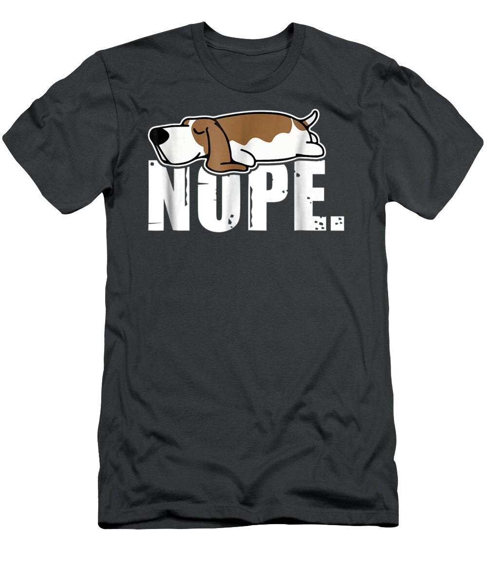 Nope Lazy Basset Hound Dog Sleeping Funny Dog Lovers National Pet Day Llanad Alish T-Shirt