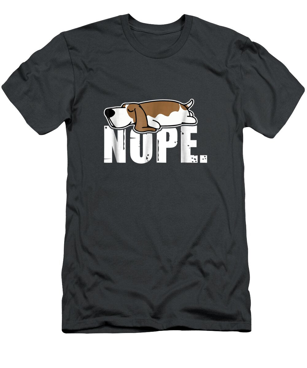 Nope Lazy Basset Hound Dog Sleeping Funny Dog Lovers National Pet Day Oakleyray5mimi T-Shirt