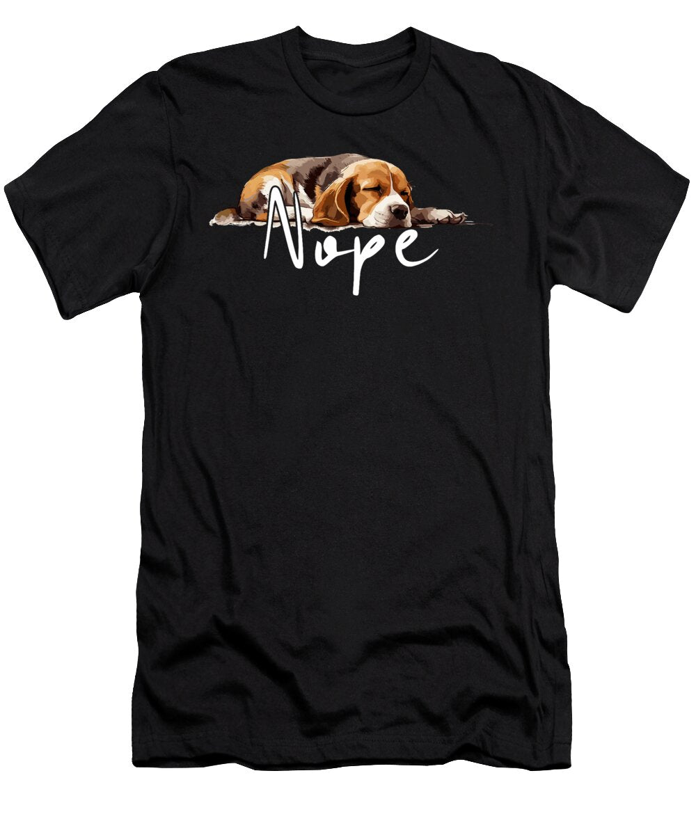 Nope Lazy Beagle Funny Dog Lover Cute Beagle Yah Lishr T-Shirt