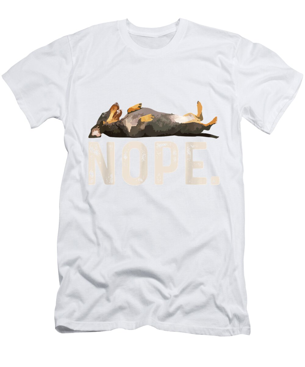 Nope Lazy Dachshund Friends Girl Adam Colin T-Shirt