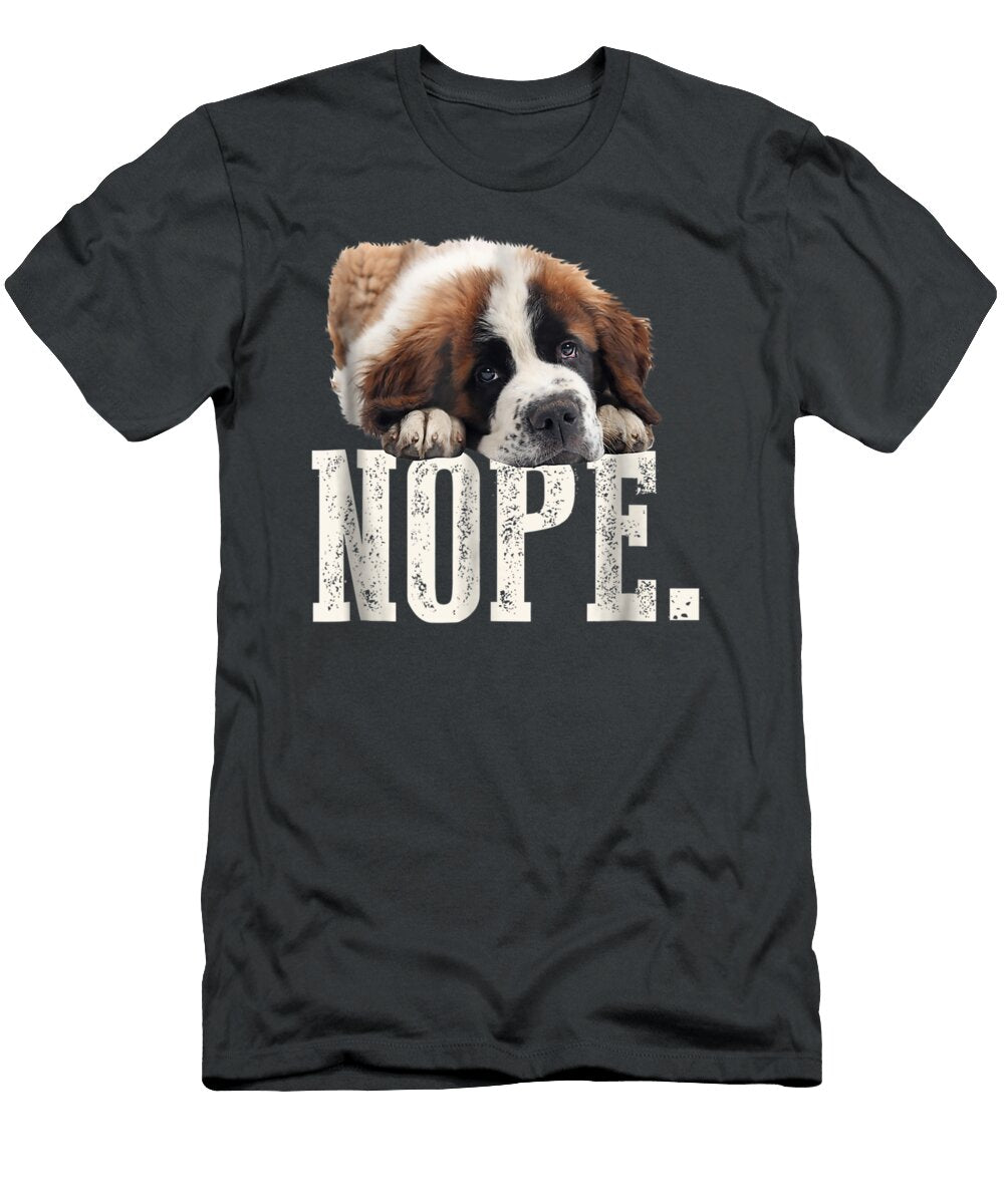 Nope Lazy St Bernard Dog Lover Riviag Marco T-Shirt