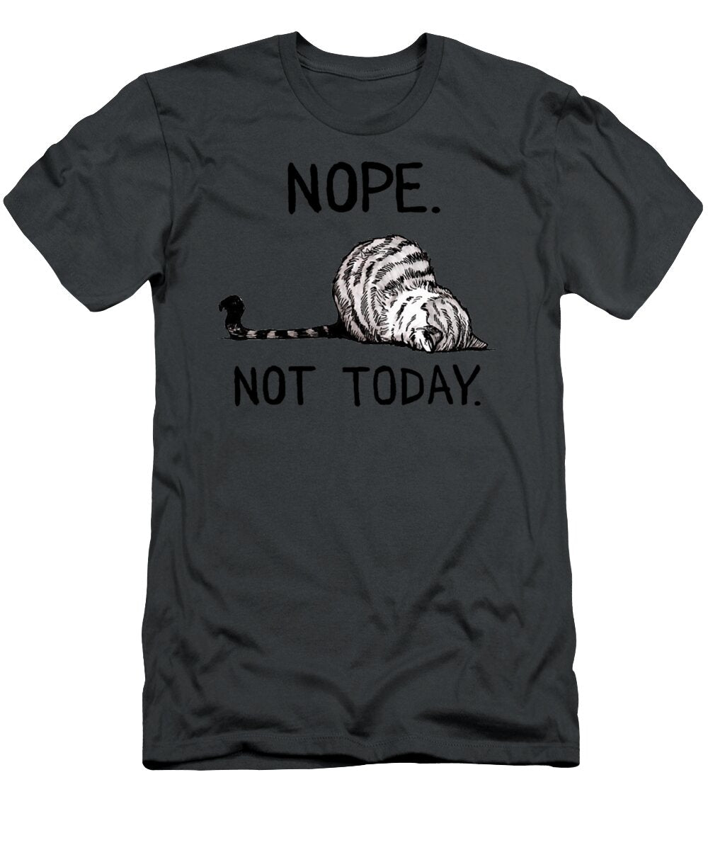 Nope Not Today Funny Lazy Cat Kitten Lover Athenn Olivi T-Shirt