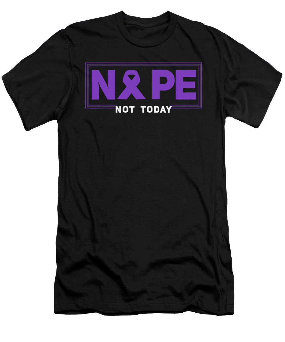 Nope Not Today Hodgkins Lymphoma Survivor Purple Ribbon Dhbubble T-Shirt
