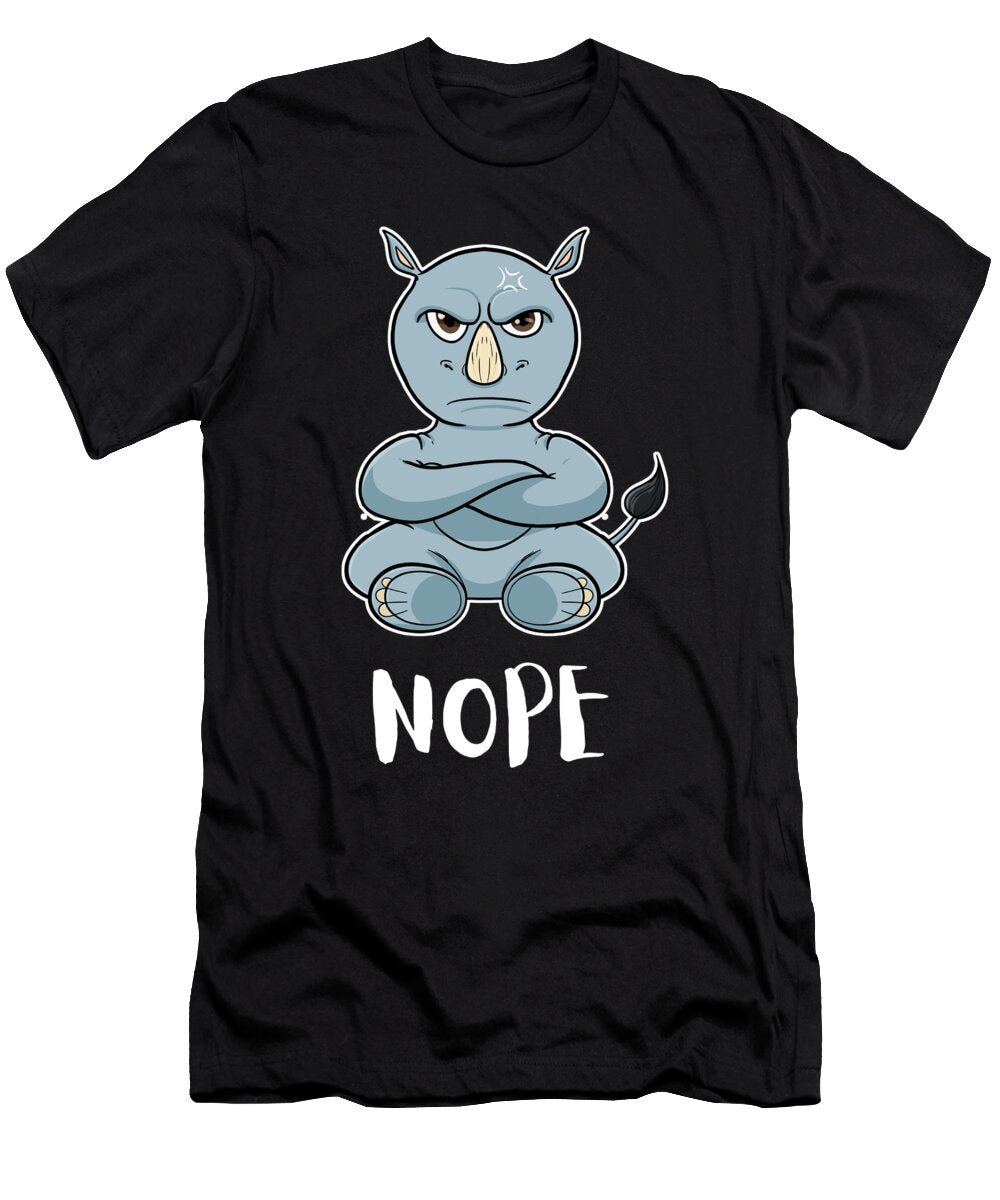 Nope Rhinocerus I Funny Lazy Rhino Maximus Designs T-Shirt