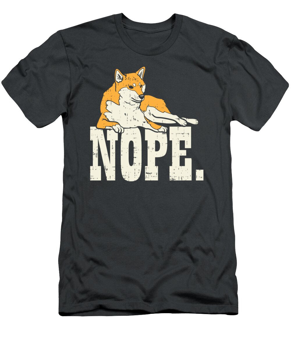 Nope Shiba Inu Cute Japanese Pet Dog Akita Doge Meme Alessh Meer T-Shirt