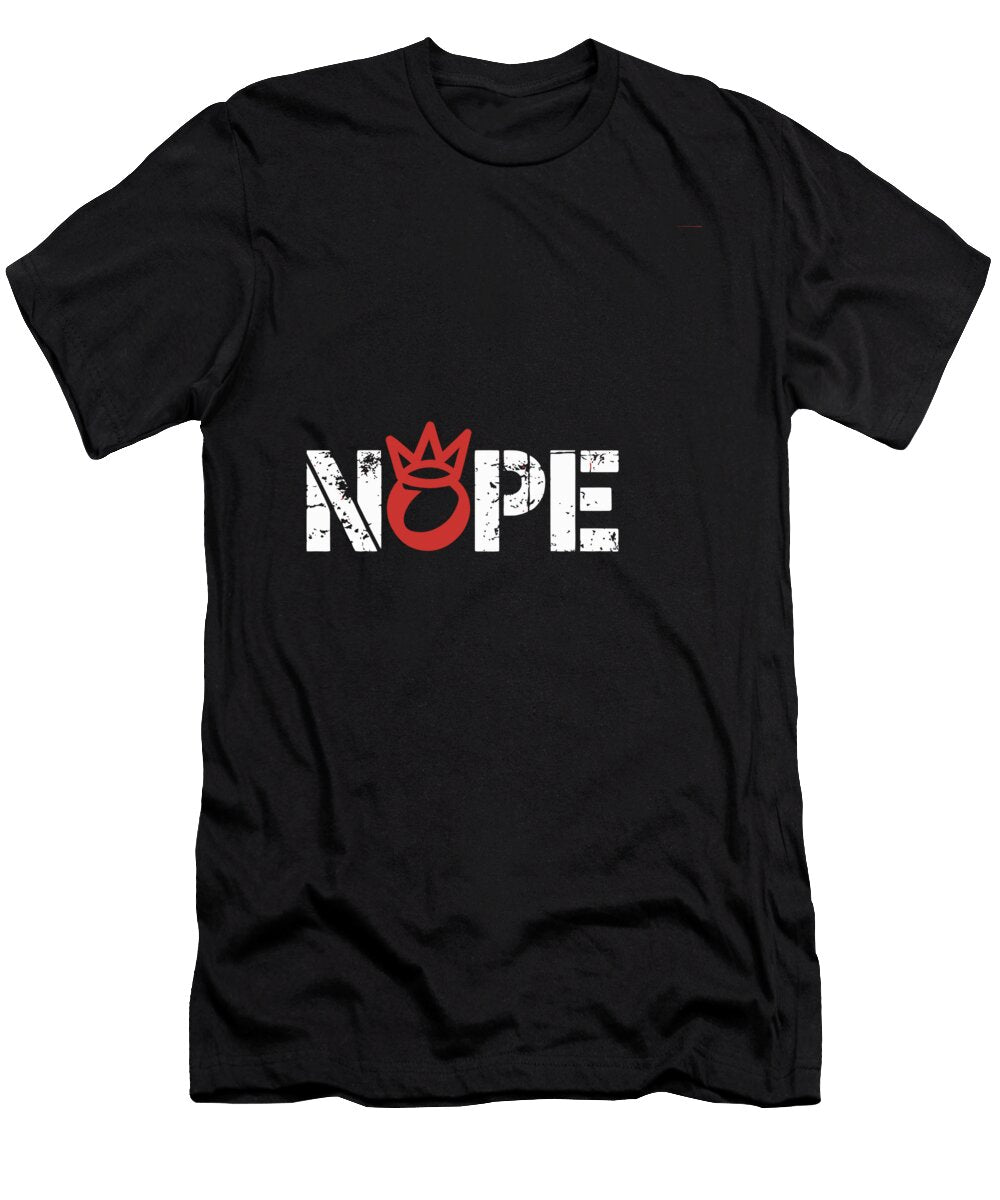 Nope Typography on Red Background Joanna Redesiuk T-Shirt