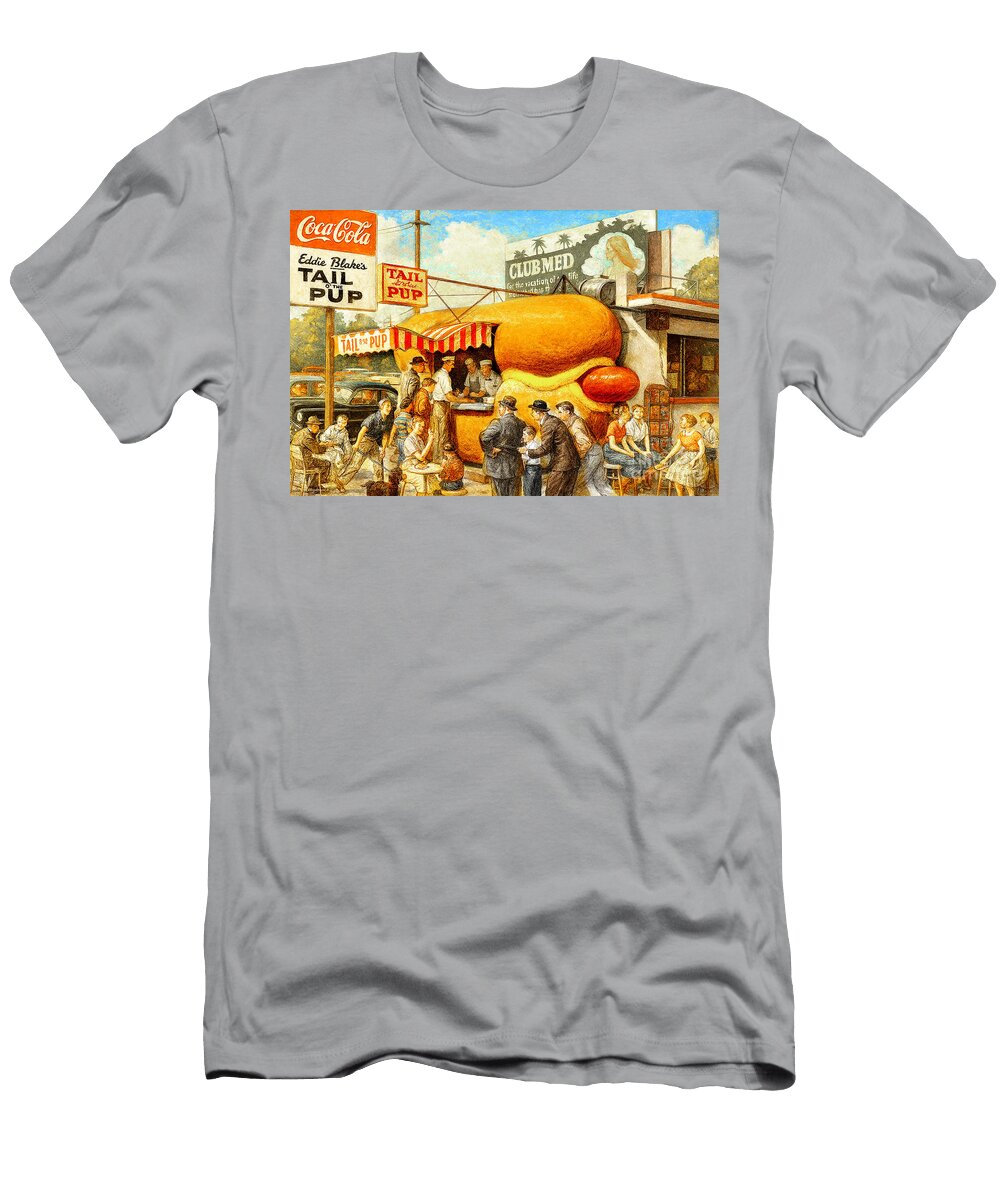 Norman Rockwell Eats At Tail O the Pup in Los Angeles California 20260205j Wingsdomain Art and Photography T-Shirt