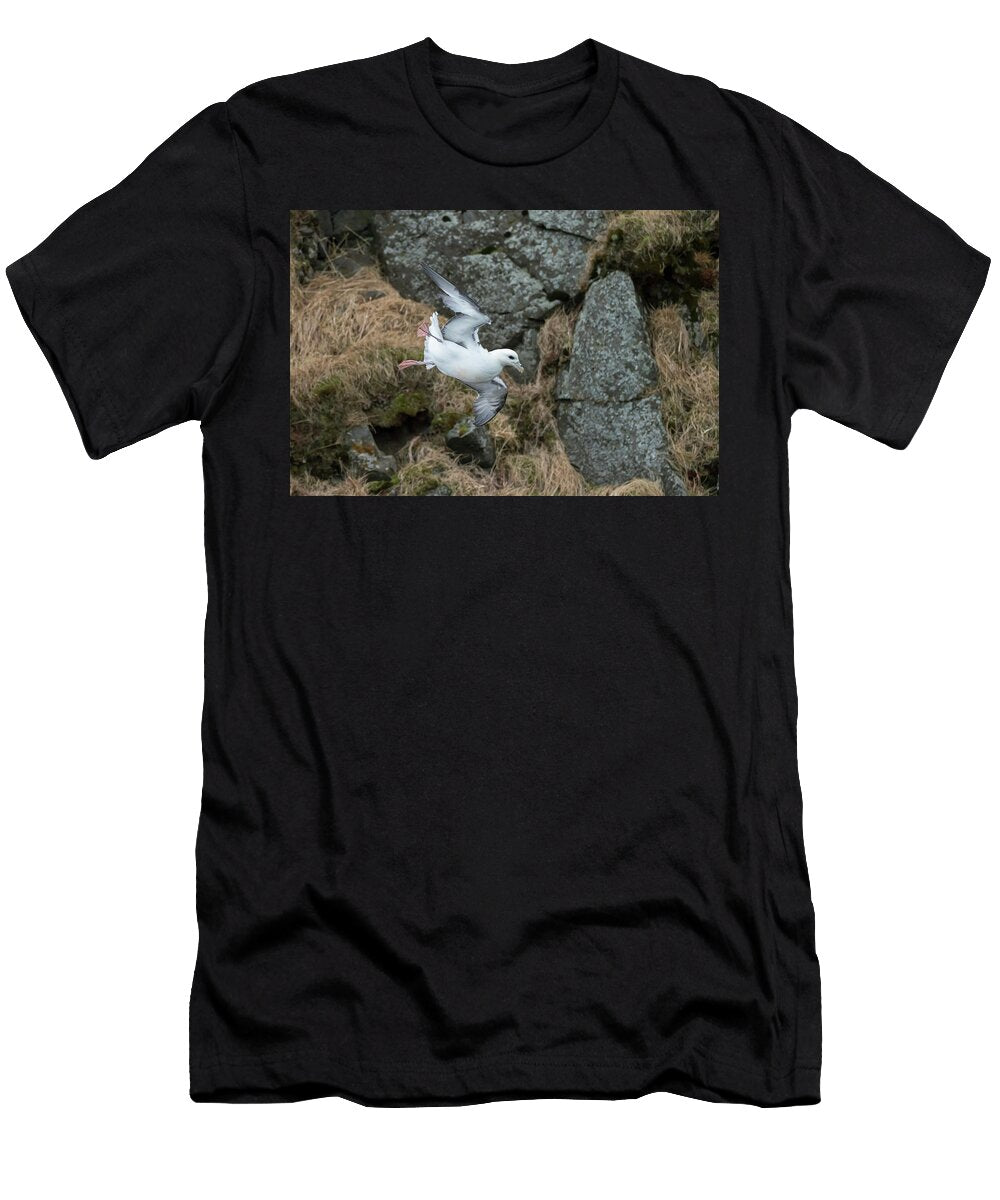 Northern Fulmar Taking Off From Nest on Rock Ledge Konrad Wothe Natureplcom T-Shirt