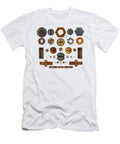Nuts Rivets Bolt Heads and Screws on Background Michal Boubin T-Shirt