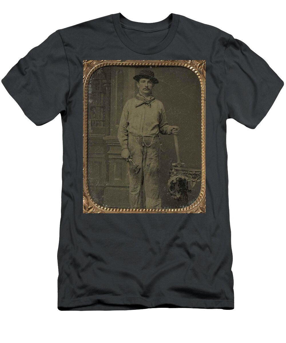 Occupational Portraits 1850 1880 a Workman with a Hammer and Wrench Artistic Rifki T-Shirt