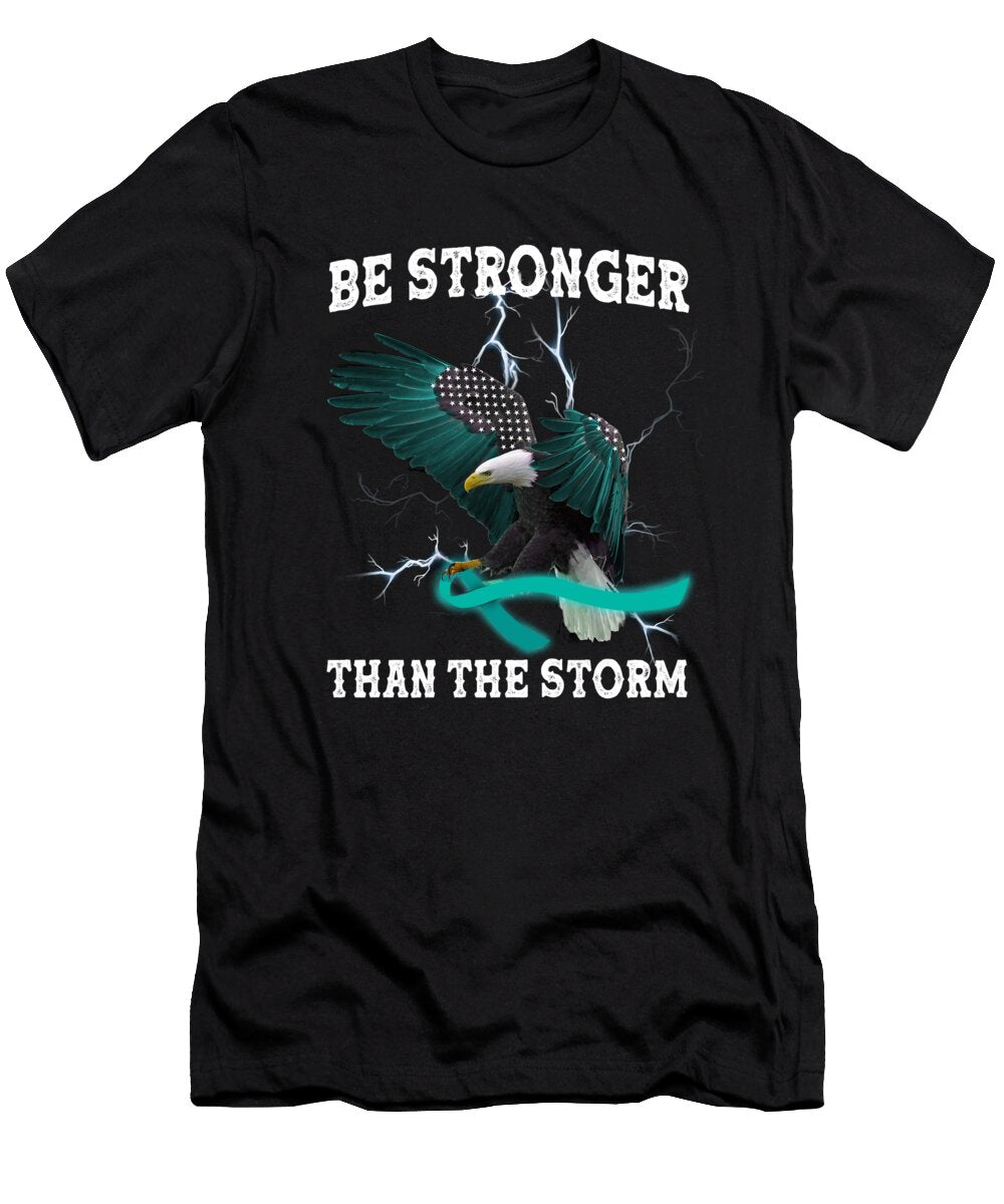 Ocd and Ptsd Eagle Teal Ribbon Awareness Themed Fancy Lifestyle Art T-Shirt