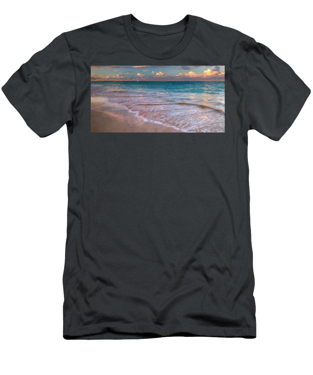Ocean with Orange Clouds Dennis Kirby T-Shirt
