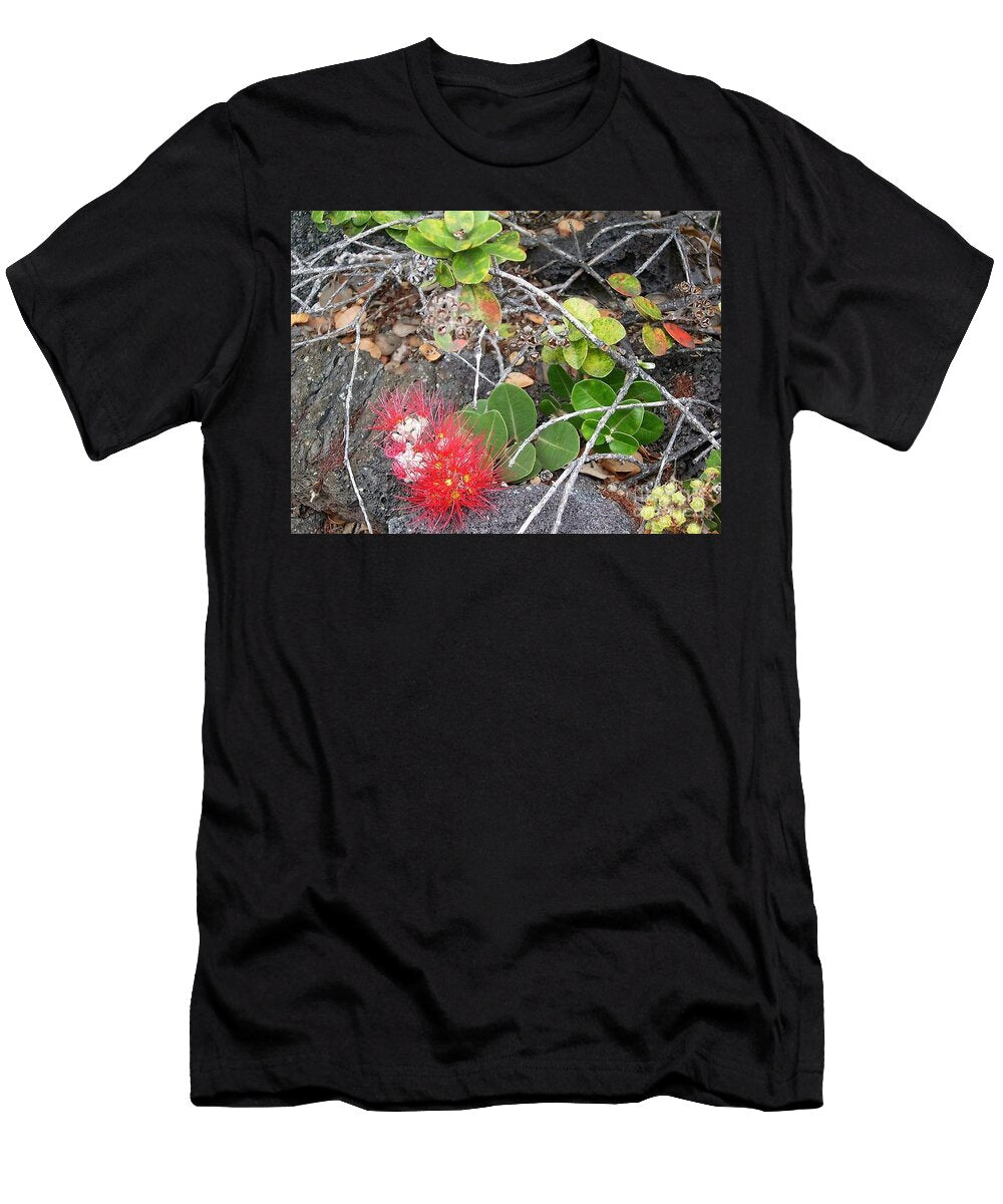 Ohia Lehua Bloosom Growing From the the Lava Feild Cat Pancake T-Shirt