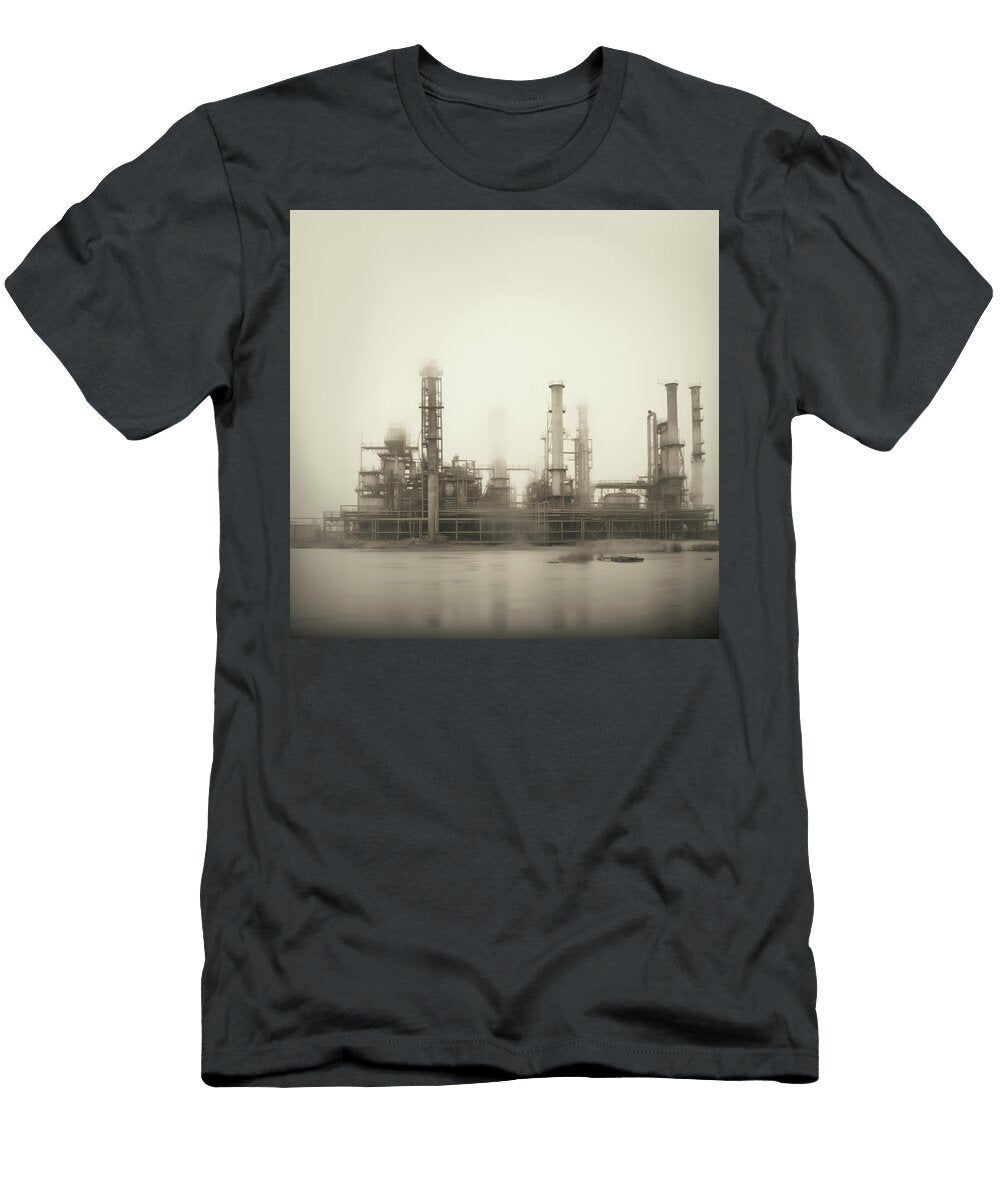 Oil Refinery on Foggy Day Near Water Yo Pedro T-Shirt