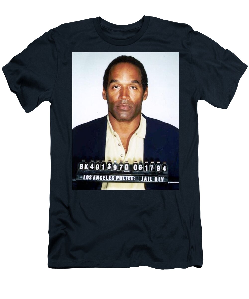 Oj Simpson Mug Shot 1994 Vertical Color Tony Rubino T-Shirt