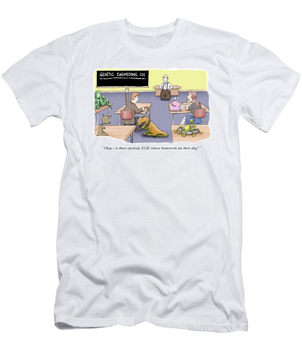 Okay Is There Anybody Else Whose Homework Ate Their Dog Nick Kim No Index T-Shirt