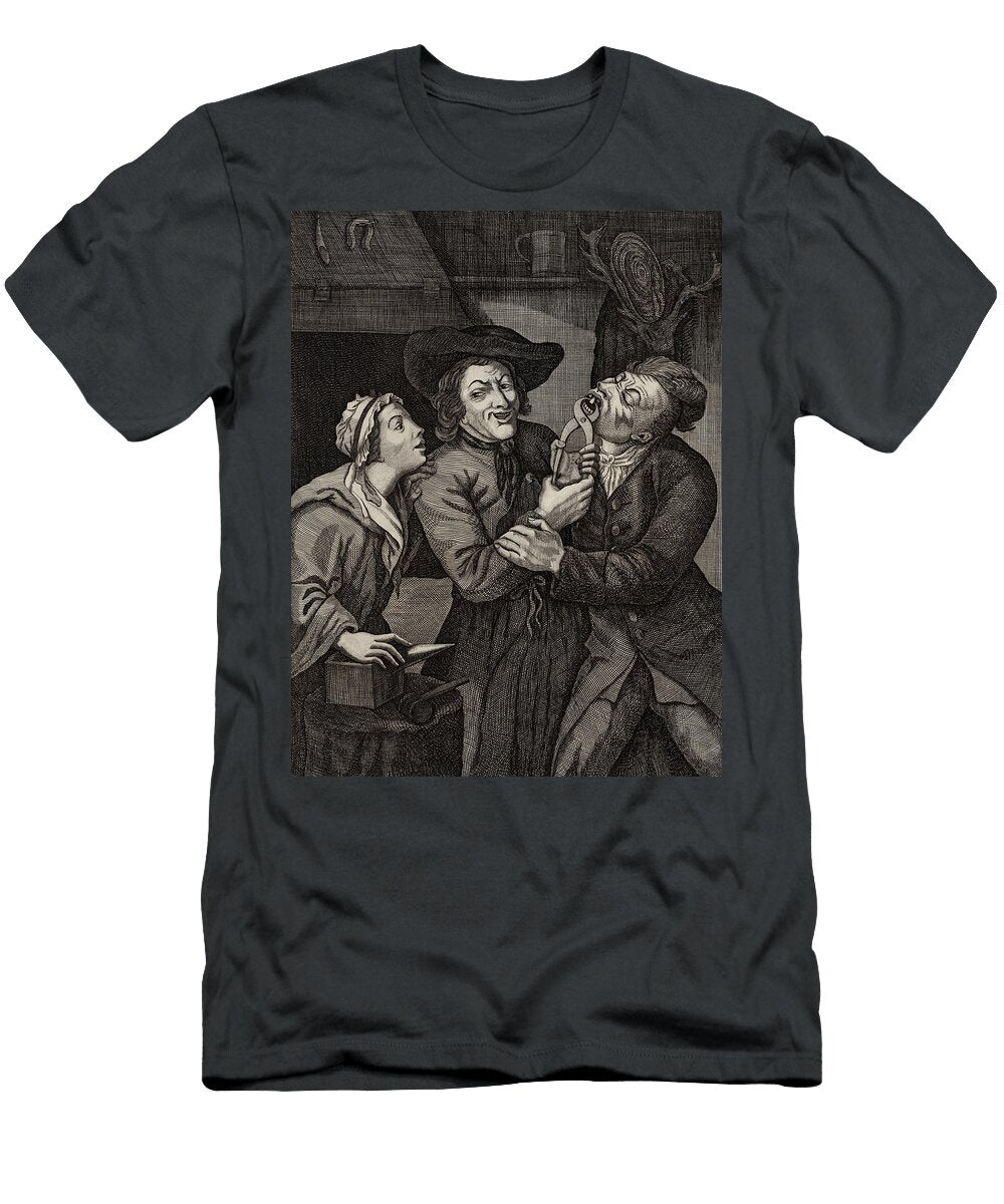 Old Fashioned Dentistry Blacksmith Does Tooth Extraction Antique Images T-Shirt
