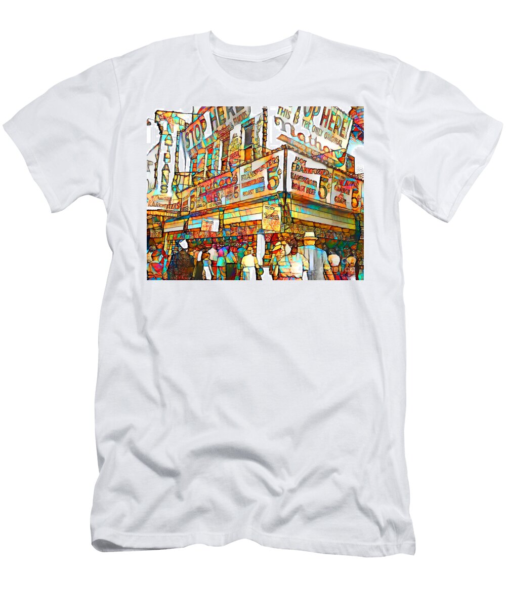 Old New York Coney Island in Vibrant Playful Whimsical Colors 20200524v2 Wingsdomain Art and Photography T-Shirt