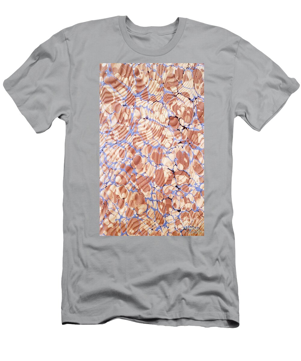 Old Papers No 28449 Deckle Waves Pink Salmon and Baby Lavender Punk Monet T-Shirt