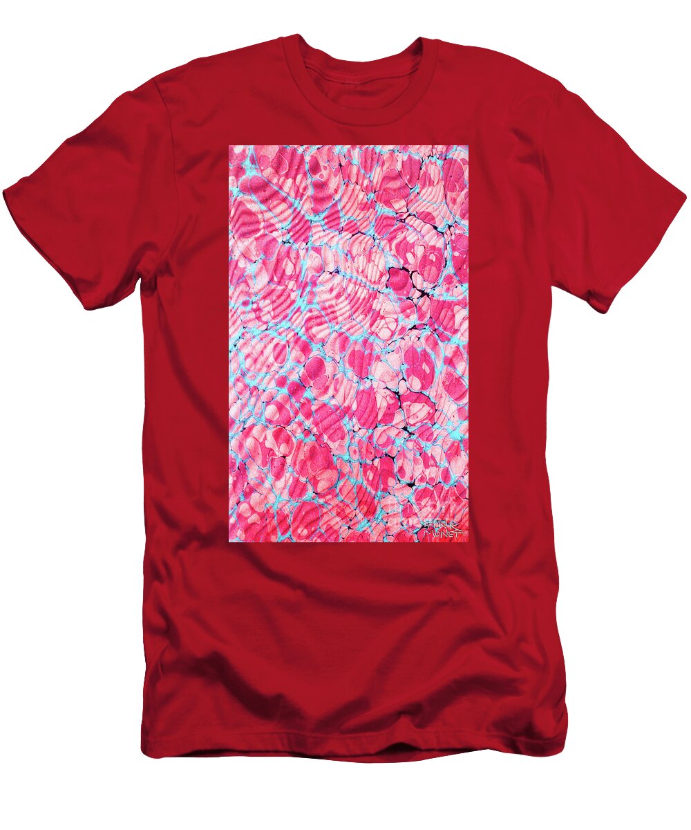 Old Papers No 28452 Deckle Waves Baby Pink and Blue Punk Monet T-Shirt