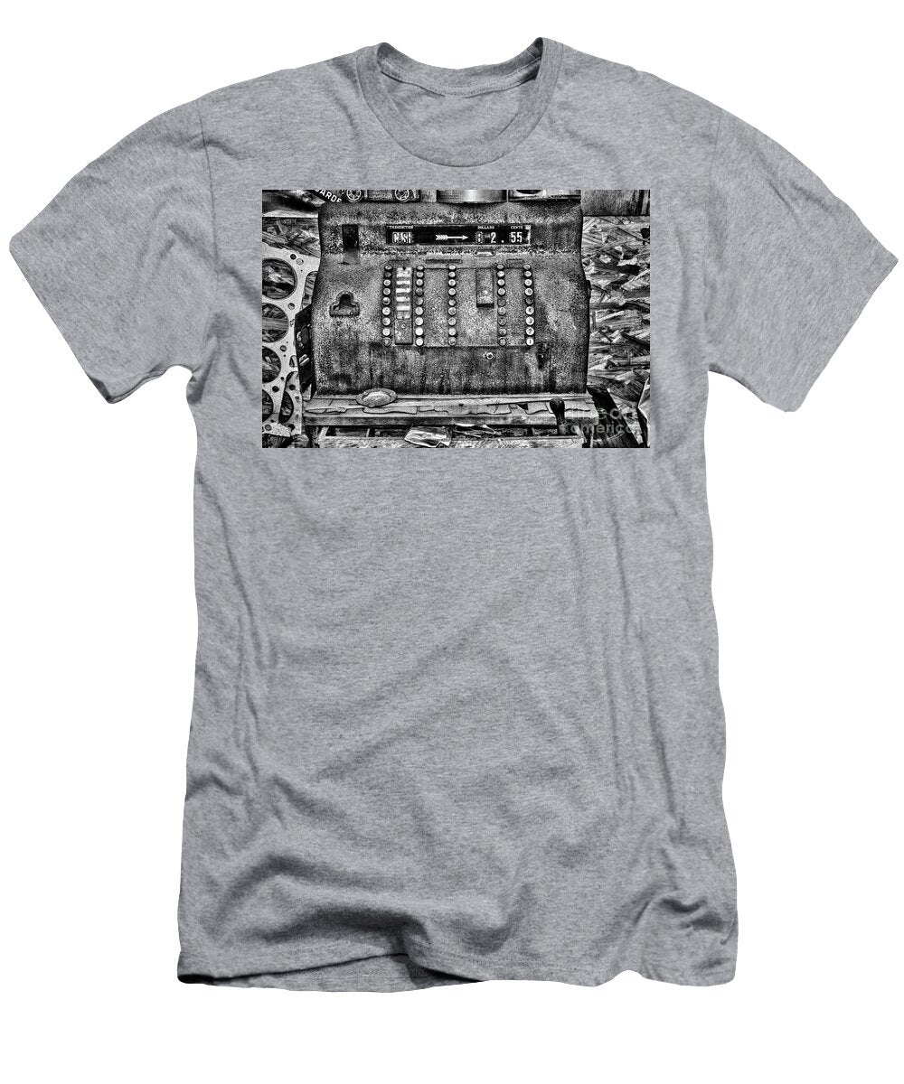 Old Rusty Cash Register in Black and White Paul Ward T-Shirt
