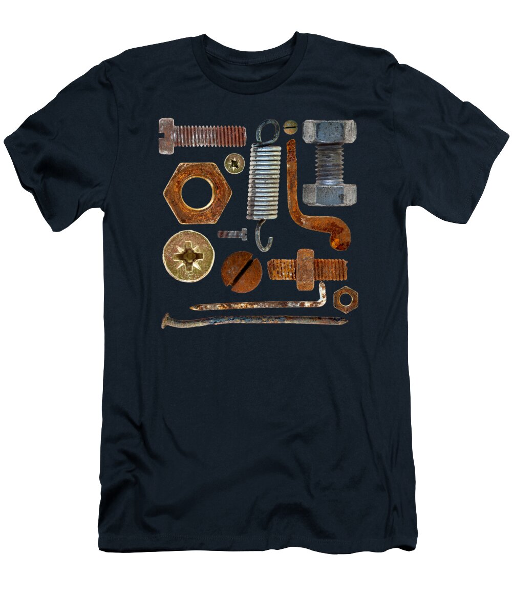 Old Rusty Screws Head Nails Hook and Spring Michal Boubin T-Shirt